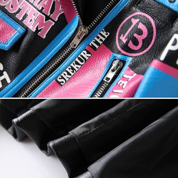 DARKSHE Women's Faux Leather Jacket Coat with Long Sleeve - Picture 6 of 7